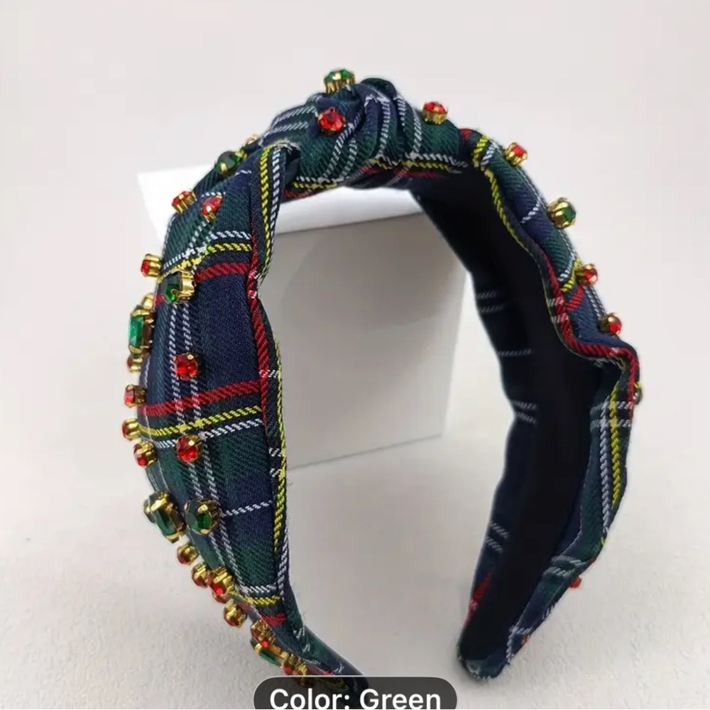 Plaid Beaded Headband - Picture 2 of 3